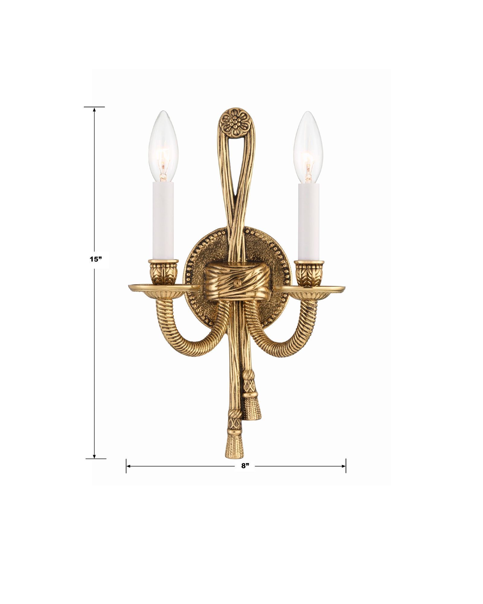 Rope/Tassel ADA Compliant Two Light Wall Sconce