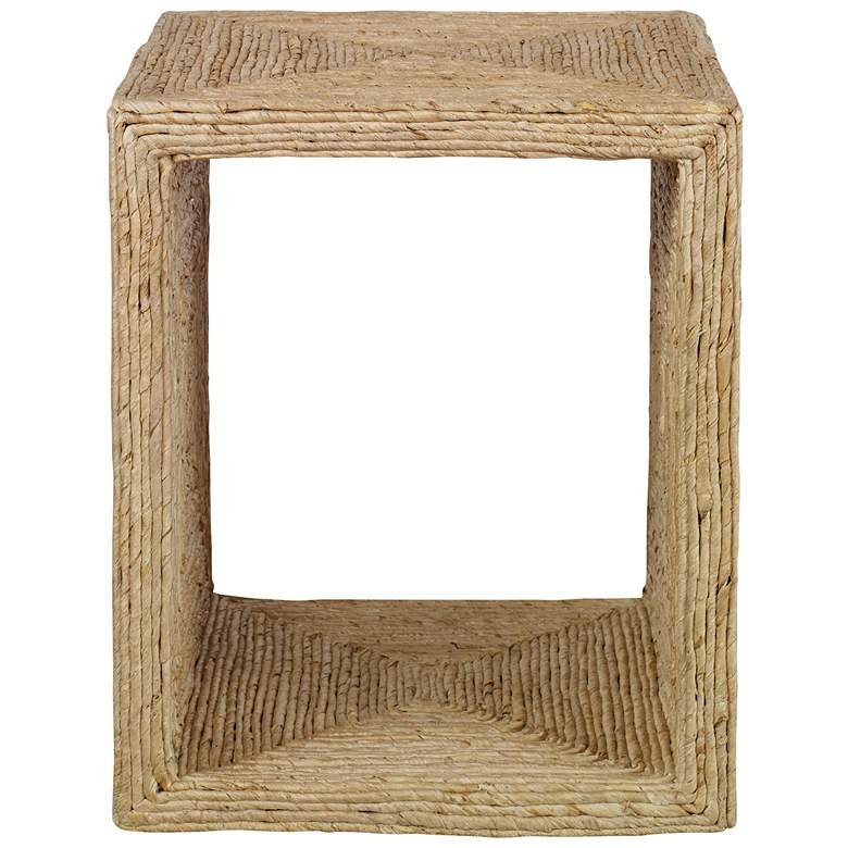 Image 1 Rora 20" Wide Natural Woven Banana Plant Square Side Table