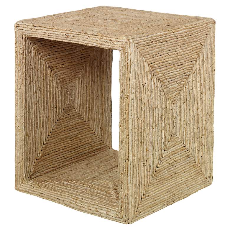 Image 5 Rora 20" Wide Natural Woven Banana Plant Square Side Table more views