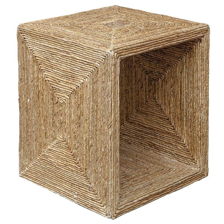 Image 6 Rora 20" Wide Natural Woven Banana Plant Square Side Table more views