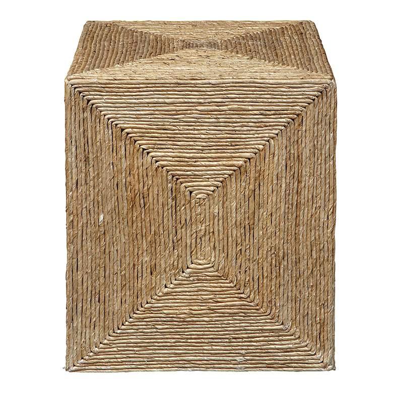 Image 7 Rora 20" Wide Natural Woven Banana Plant Square Side Table more views