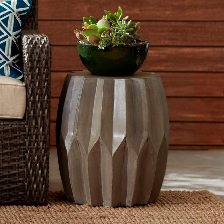 Rori 18 1/2 inch High Matte Charcoal Indoor-Outdoor Side Table