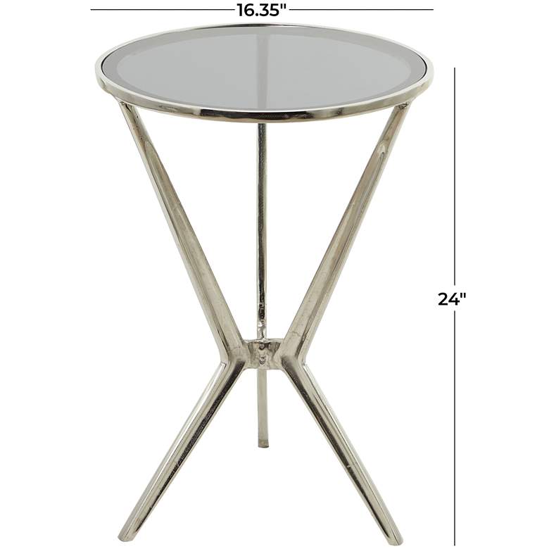Image 6 Rory 16 1/4"W Silver Hourglass Tripod Metal Accent Table more views