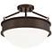 Rory 16" Wide Bronze and Opal Glass Bowl Ceiling Light