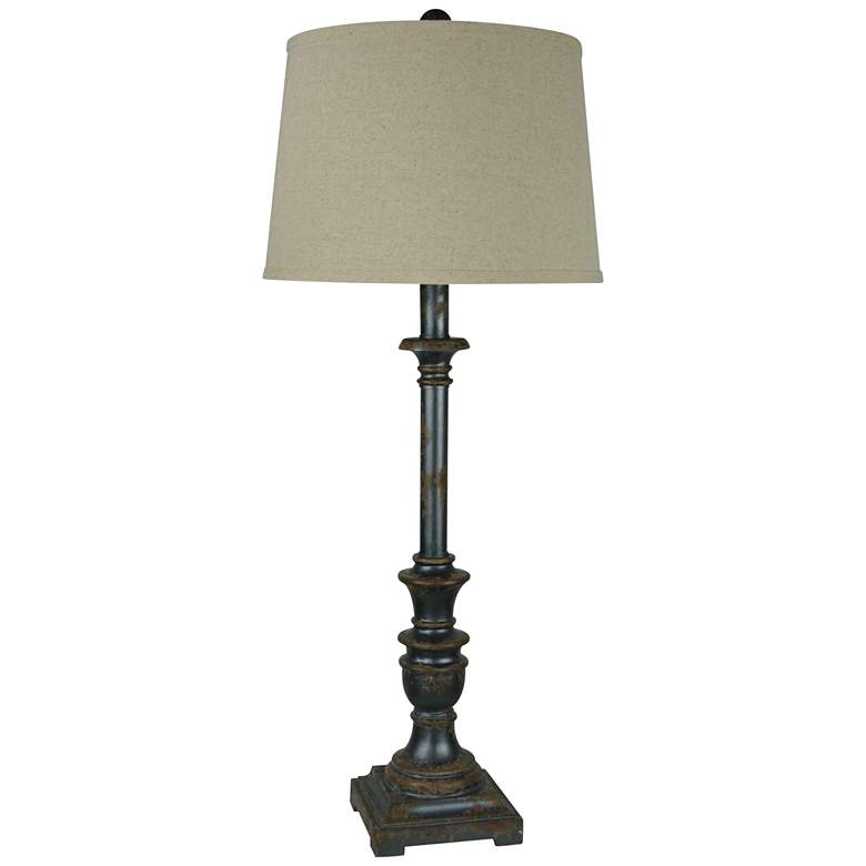Image 1 Rory Aged Metal Oversize Candlestick Buffet Lamp