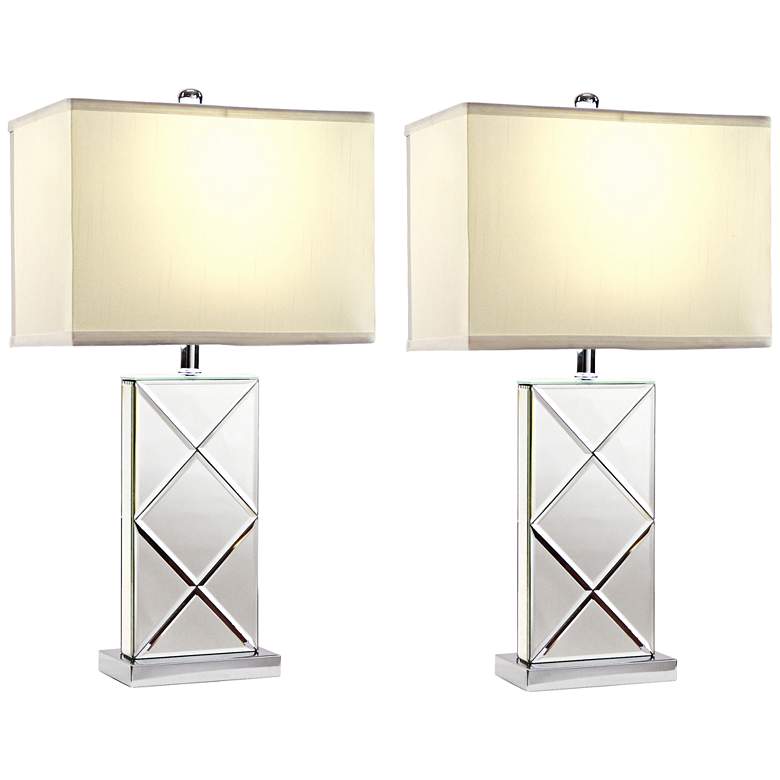 Image 1 Rory Beveled Mirrored Table Lamp Set of 2