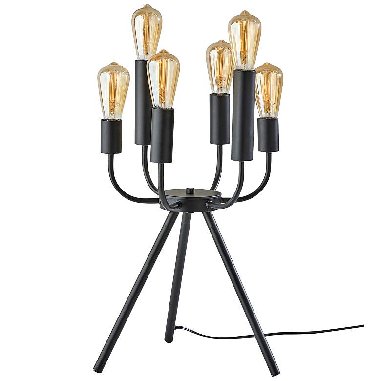 Image 1 Rory Black Metal 6-Light Tripod Accent Table Lamp