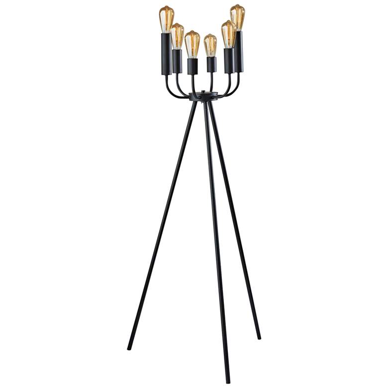 Image 2 Rory Black Metal Tripod Floor Lamp