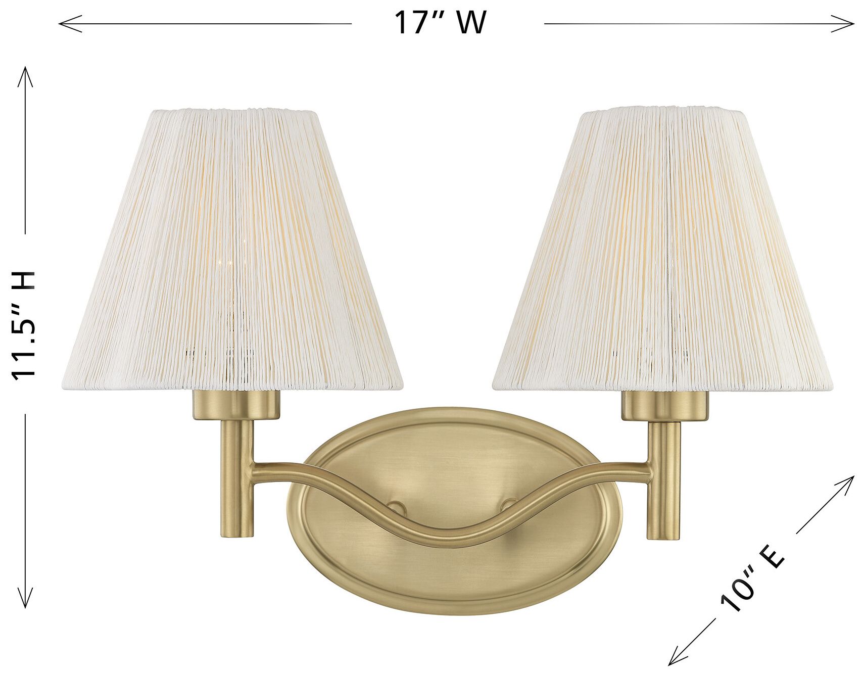 Rosa 2-Light Bathroom Vanity Light in Noble Brass by Breegan Jane