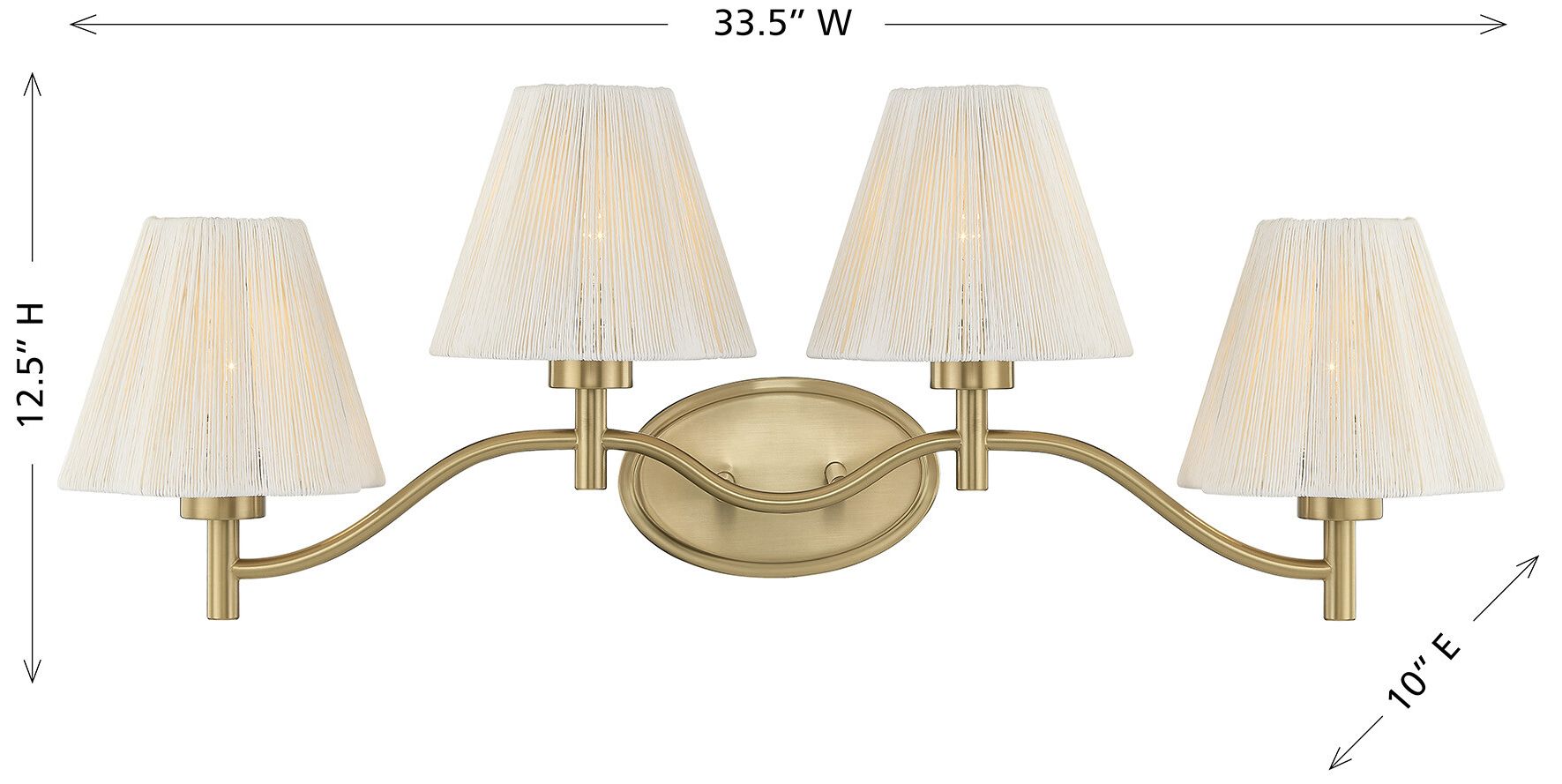 Rosa 4-Light Bathroom Vanity Light in Noble Brass by Breegan Jane