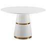 Rosa 47" Wide White Lacquer Round Dining Table