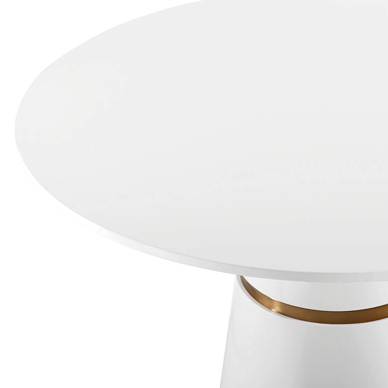 Image 4 Rosa 47" Wide White Lacquer Round Dining Table more views