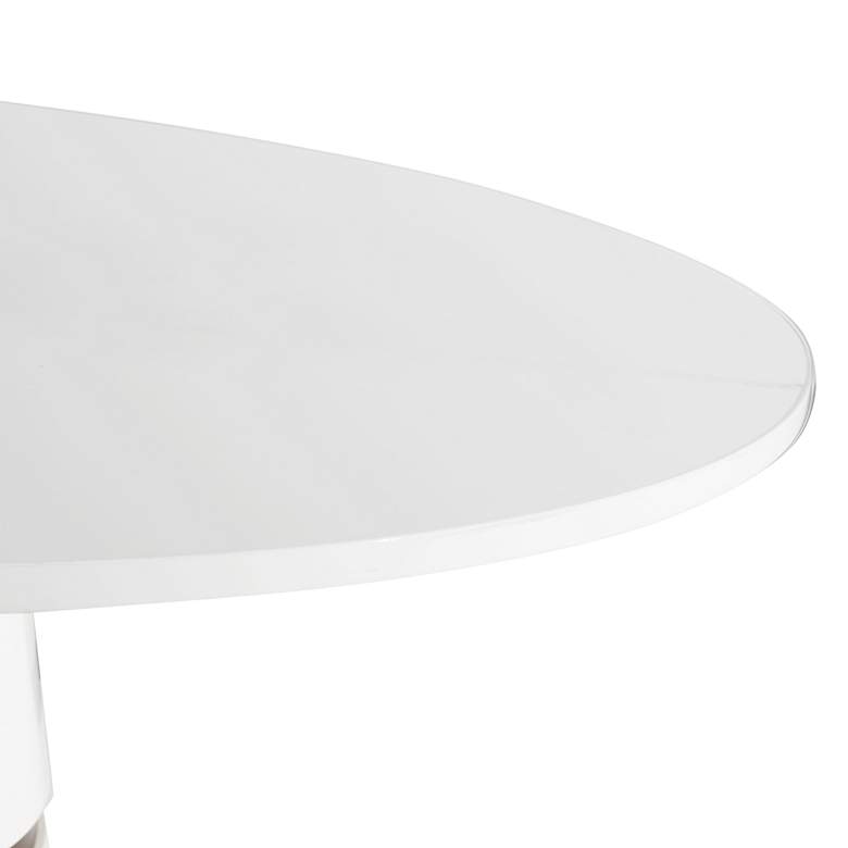 Image 5 Rosa 47" Wide White Lacquer Round Dining Table more views