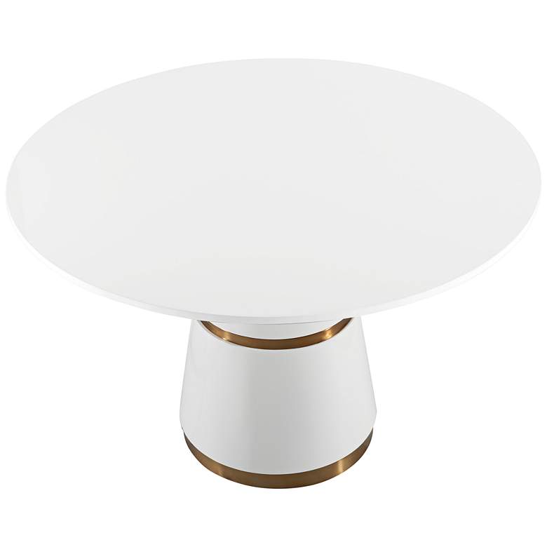 Image 7 Rosa 47" Wide White Lacquer Round Dining Table more views