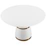 Rosa 47" Wide White Lacquer Round Dining Table