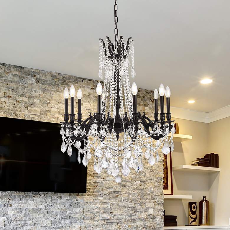 Image 1 Rosalia 10 Lt Dark Bronze Chandelier Clear