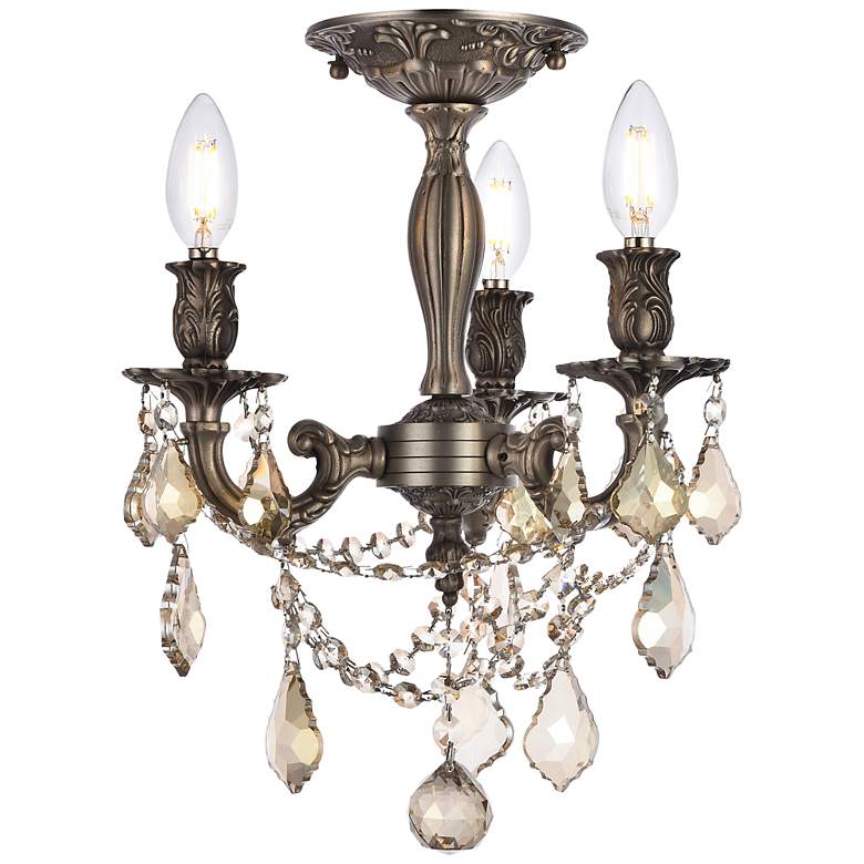Image 3 Rosalia 13" Pewter and Crystal Candelabra Traditional Ceiling Light