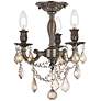 Rosalia 13" Pewter and Crystal Candelabra Traditional Ceiling Light in scene