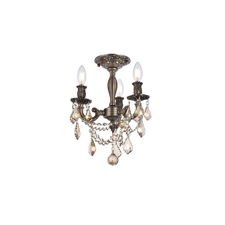Image 5 Rosalia 13" Pewter and Crystal Candelabra Traditional Ceiling Light more views