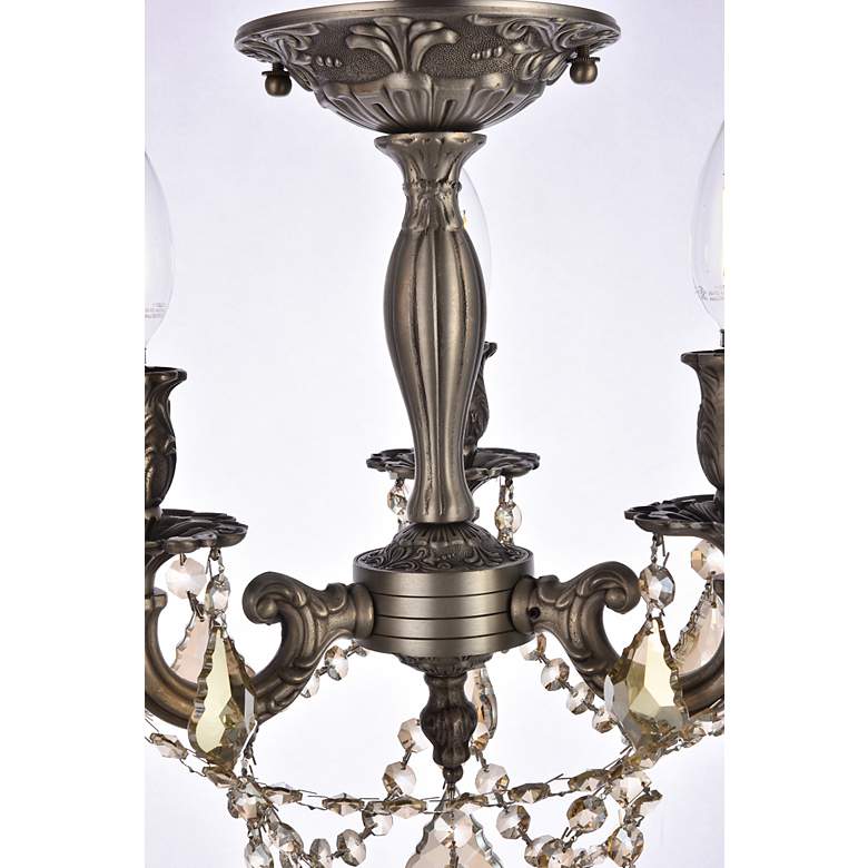 Image 7 Rosalia 13" Pewter and Crystal Candelabra Traditional Ceiling Light more views