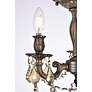 Rosalia 13" Pewter and Crystal Candelabra Traditional Ceiling Light in scene