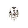 Rosalia 13" Pewter and Crystal Candelabra Traditional Ceiling Light in scene