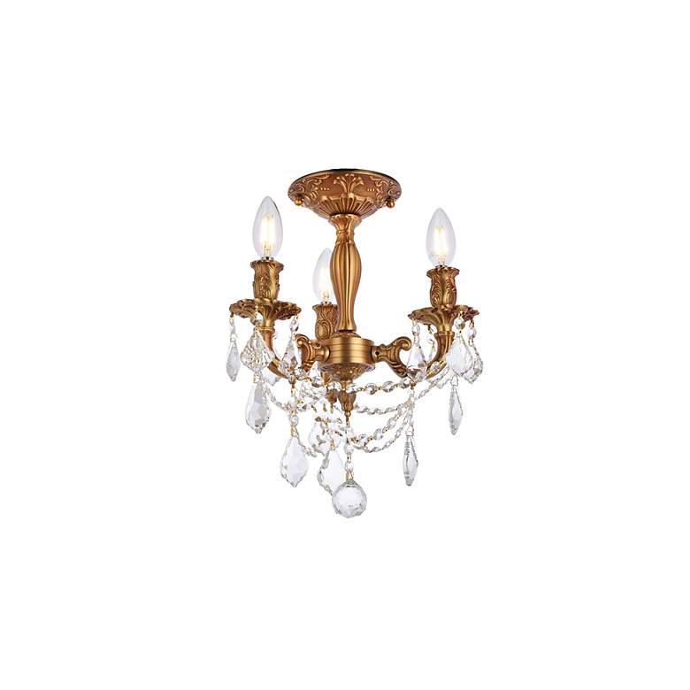 Image 4 Rosalia 13" Wide French Gold 3-Light Ceiling Light more views