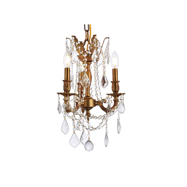 Image 5 Rosalia 13" Wide French Gold Crystal 3-Light Pendant more views