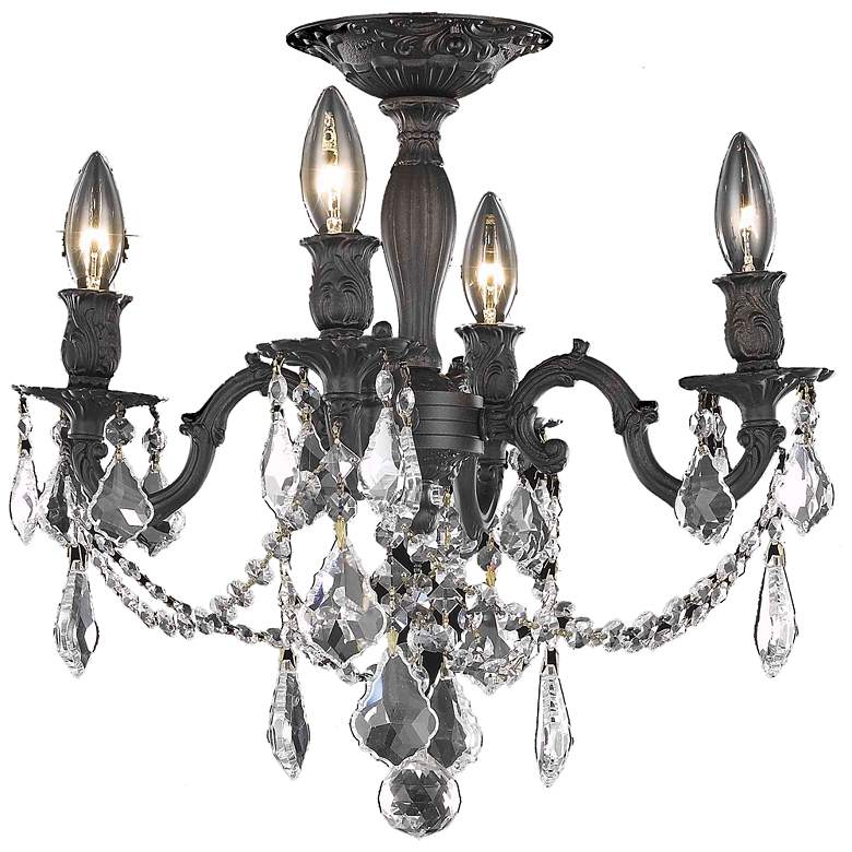 Image 1 Rosalia 17" Wide Dark Bronze 4-Light Ceiling Light