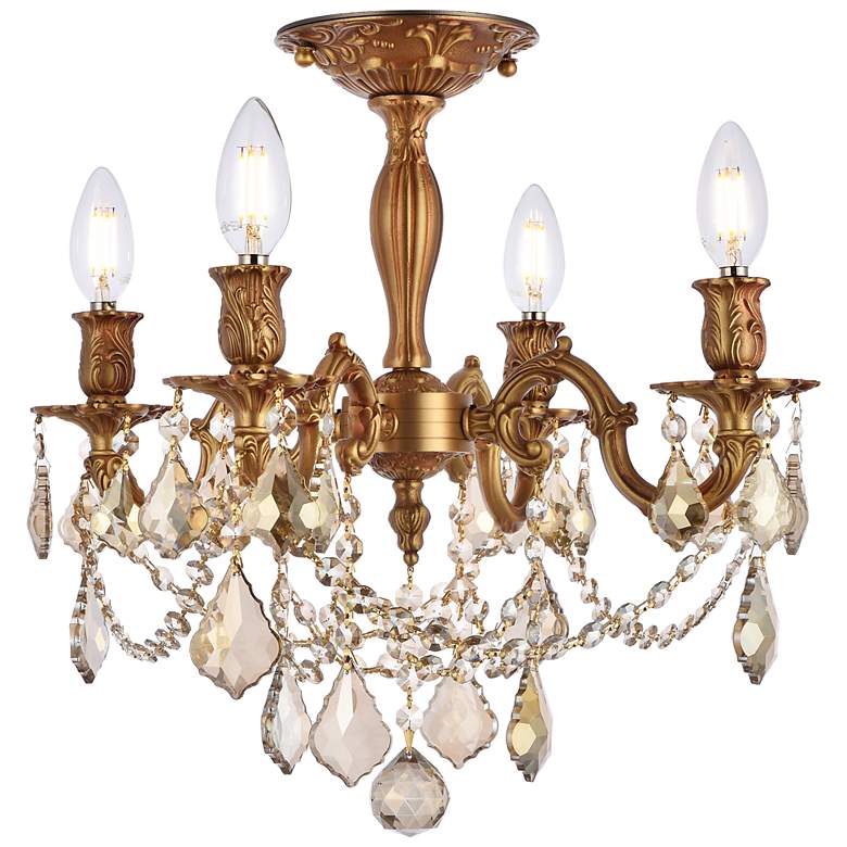 Image 2 Rosalia 17" Wide French Gold 4-Light Ceiling Light
