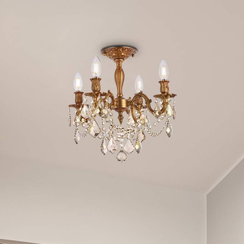 Image 1 Rosalia 17" Wide French Gold 4-Light Ceiling Light