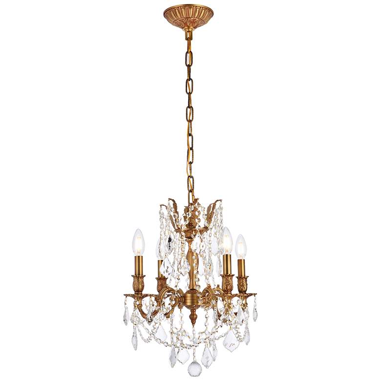 Image 3 Rosalia 17" Wide French Gold Crystal 4-Light Pendant