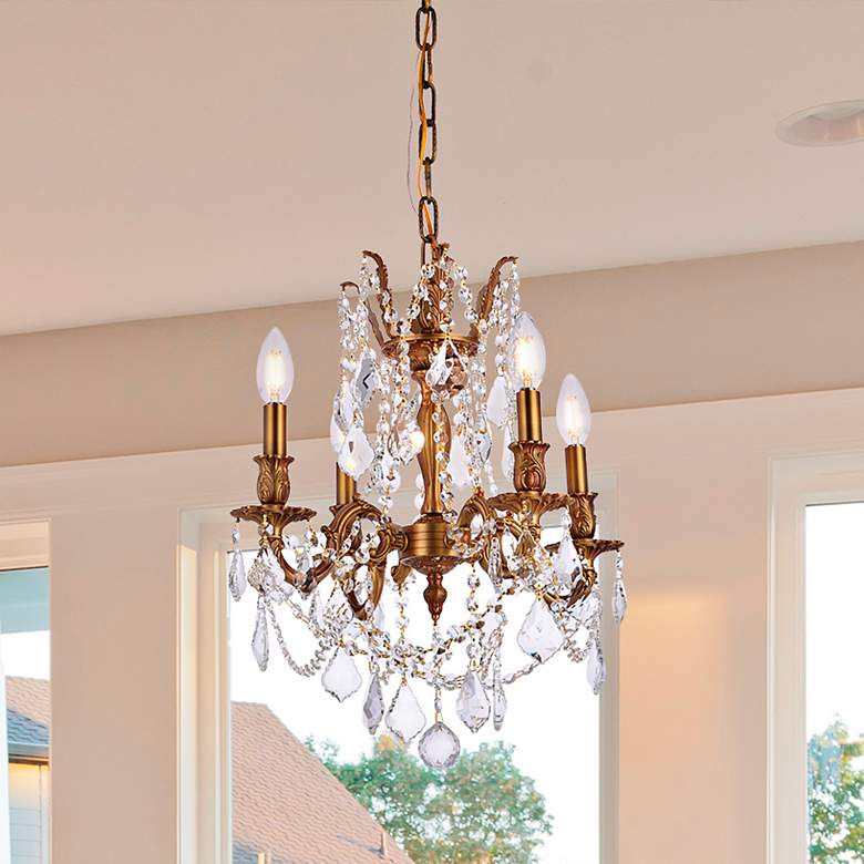 Image 2 Rosalia 17" Wide French Gold Crystal 4-Light Pendant