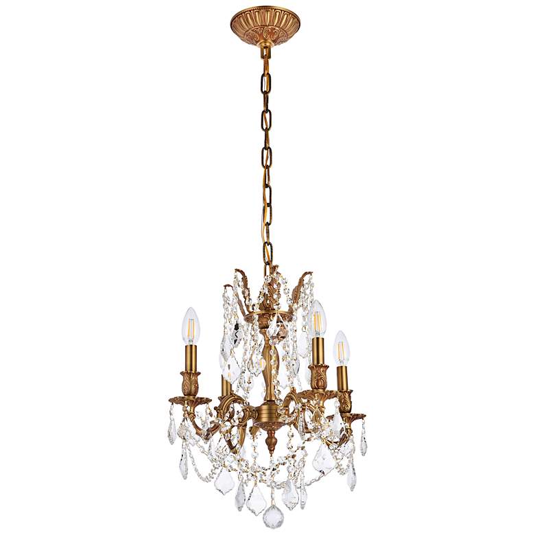 Image 6 Rosalia 17" Wide French Gold Crystal 4-Light Pendant more views