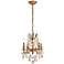 Rosalia 17"W French Gold and Crystal 4-Light Pendant Light