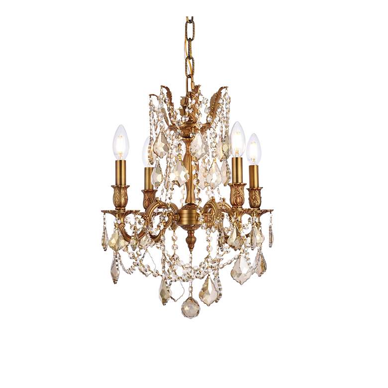 Image 4 Rosalia 17"W French Gold and Crystal 4-Light Pendant Light more views