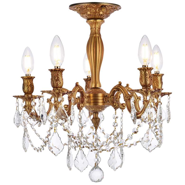 Image 3 Rosalia 18" Wide French Gold 5-Light Ceiling Light