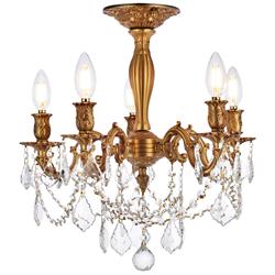 Rosalia 18" Wide French Gold 5-Light Ceiling Light