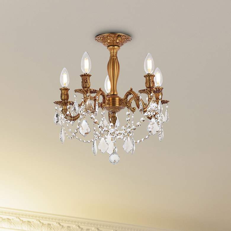 Image 2 Rosalia 18" Wide French Gold 5-Light Ceiling Light