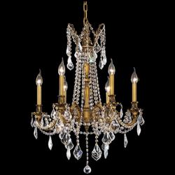 Rosalia 23" Wide French Gold 6-Light Chandelier