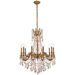 Rosalia 28" Wide French Gold Crystal 10-Light Chandelier