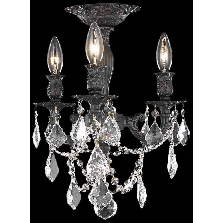 Image 1 Rosalia 3 Lt Dark Bronze Flush Mount Clear