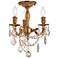 Rosalia 3 Lt French Gold Flush Mount Golden Teak
