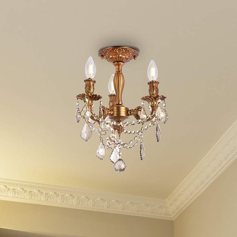 Image 1 Rosalia 3 Lt French Gold Flush Mount Golden Teak