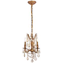 Rosalia 3 Lt French Gold Pendant Golden Teak