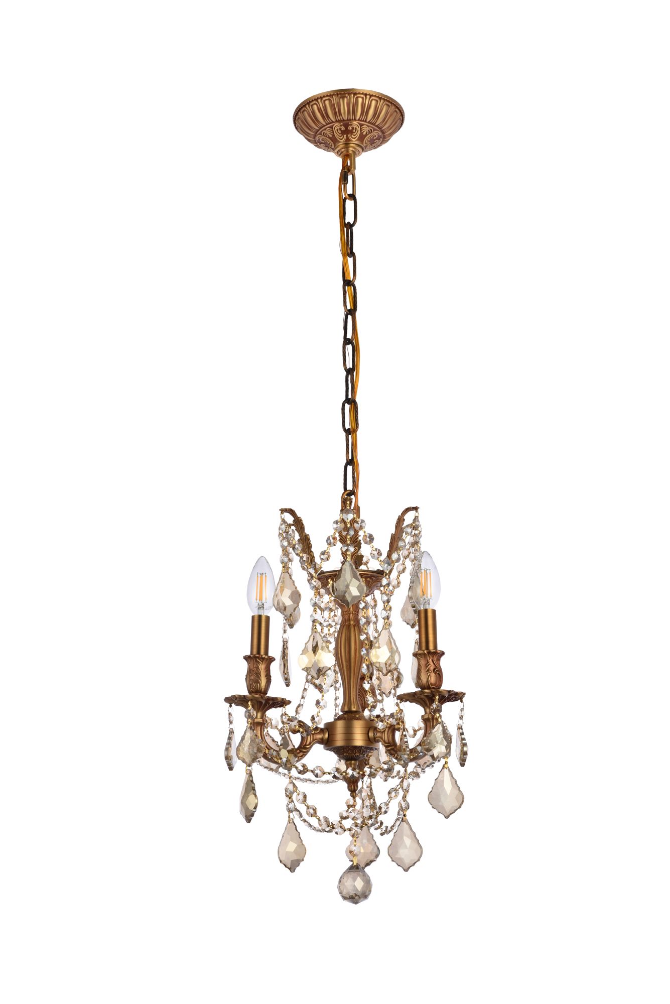 Rosalia 3 Lt French Gold Pendant Golden Teak