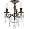 Rosalia 3 Lt Pewter Flush Mount Clear