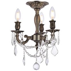 Rosalia 3 Lt Pewter Flush Mount Clear