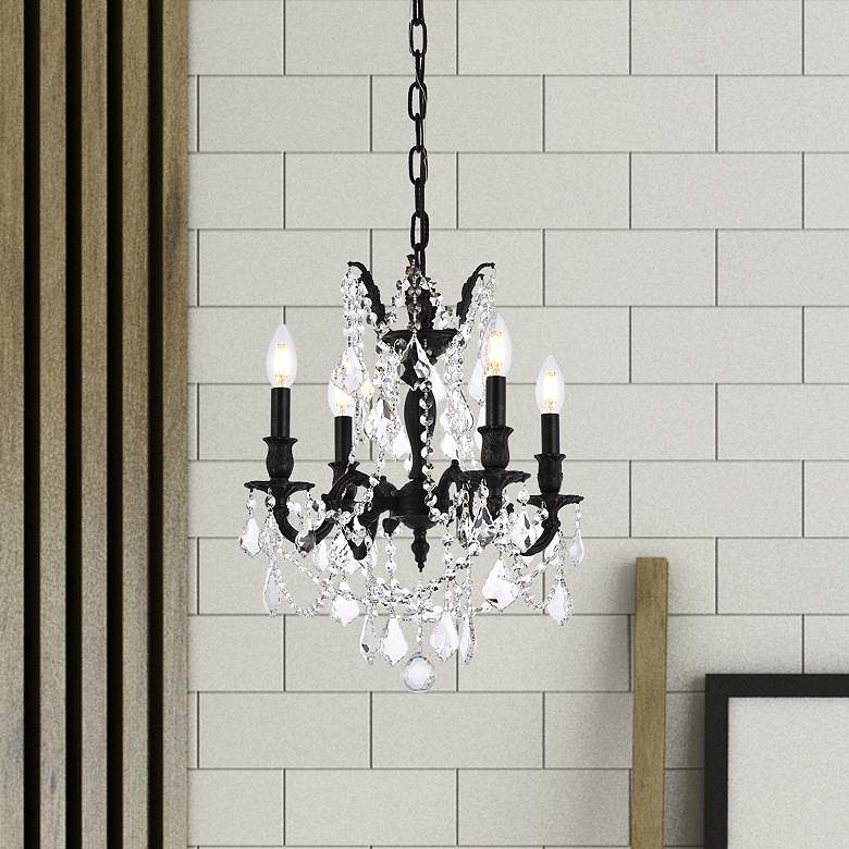 Image 1 Rosalia 4 Lt Dark Bronze Pendant Clear