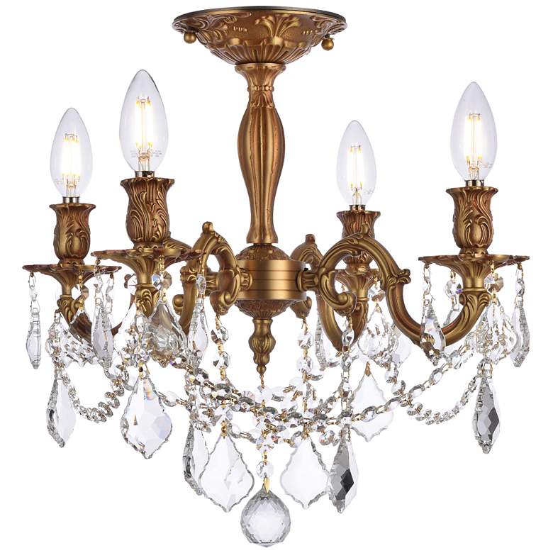 Image 1 Rosalia 4 Lt French Gold Flush Mount Clear